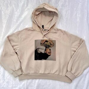 Ariana Grande X Divided Thank U Next Beige Hoodie Sweatshirt Concert Merch - M